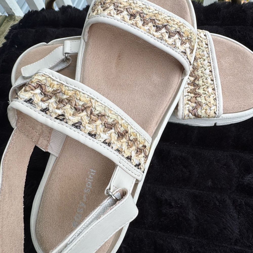 Spirit Cream and Tan Sandals with Elegant Embellishments